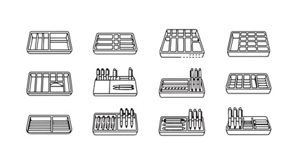 Vector art of drawer organizer set
