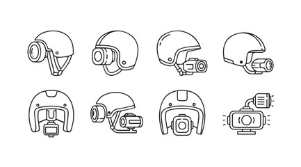 Vector art of helmet set