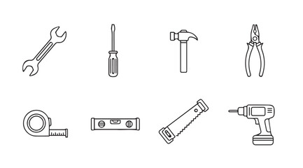 Vector art of tools isolated on white