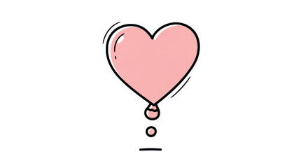 Pink heart balloon with falling dots isolated PNG with Transparent Background