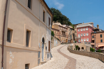 Italy, Marche - Old streets in Grottammare via Sant'Agostino