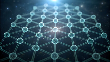 Molecular Structure and Its Significance in Science. softly glowing molecular grid with ethereal transparent