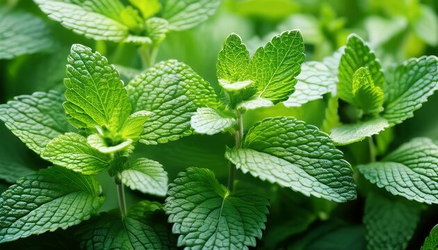 Lemon Balm Melissa Herb Leaves Closeup