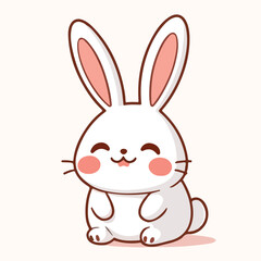 Fototapeta premium Adorable Cartoon Rabbit Illustration Perfect for Children's Designs and Creative Projects