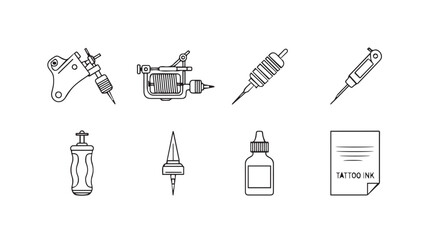 Vector art of tattoo equipment