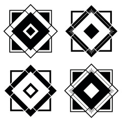 Floral thai art pattern vector, Geometric vector