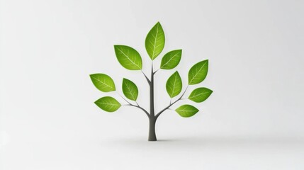 Simple tree icon collection with multiple green variations on a clear white background for eco-friendly branding