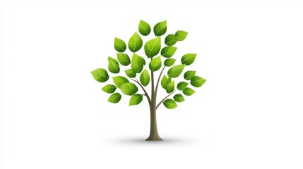 Simple tree icon collection with multiple green variations on a clear white background for eco-friendly branding