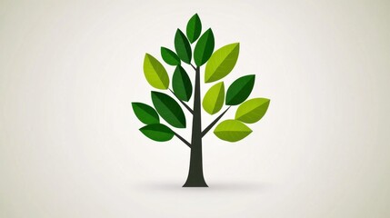 Simple tree icon collection with multiple green variations on a clear white background for eco-friendly branding
