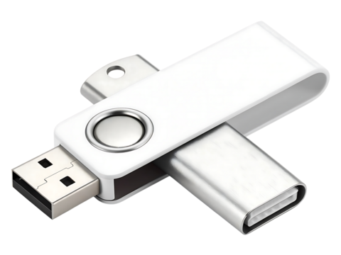 Dual USB Drive featuring USB A and USB Type C connectivity on Black Background