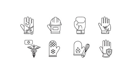 Vector art of glove icons