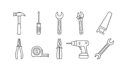 Obraz premium Vector art of tools