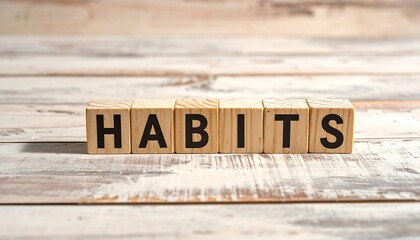 Wooden Block Letters Spelling Habits