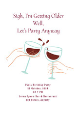 wine birthday party adult bar and resto invitation card illustration