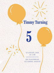 child birthday balloon invitation card
