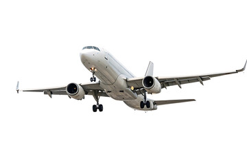 Commercial Airplane Landing Gear Deployed Against Isolated Black Background for Travel Concepts