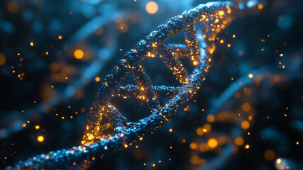 3D illustration of DNA molecule spiral symbolizing life science genetics biology evolution molecular structure and the blueprint of living organisms.