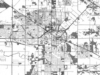Illustrated city map of Langley British, Columbia, in black and white, showing roads and textures.