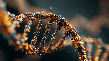 3D illustration of DNA molecule spiral symbolizing life science genetics biology evolution molecular structure and the blueprint of living organisms.