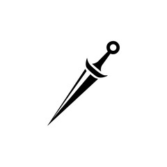 Simple black graphic of a letter opener tool, symbolizing office supplies and stationery.
