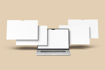 Laptop Screen Website Blank Mockup 