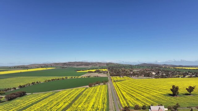 Aerial footage of Dookie Victoria Australia