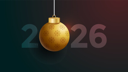 marry christmas and happy new year with gold ball element