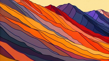 Abstract multicolored mountains background. Computer generated 3D illustration.