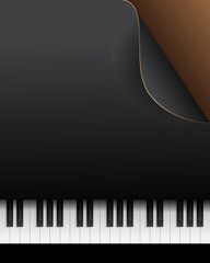Piano background with dark color and gold