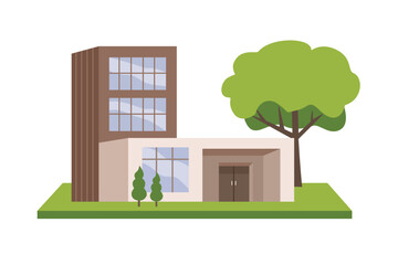 3D villa house design. Modern house architecture. Residential Home Model. House Design Model. Building exterior.