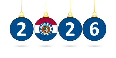 Missouri State Flag Christmas Balls 2026 Decoration.