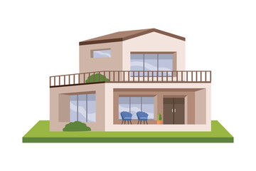 Minimalist House Design. Residential Home Design. Architecture house building. Residential neighborhood.