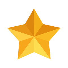 Golden star icon isolated on white background to be used as graphic element