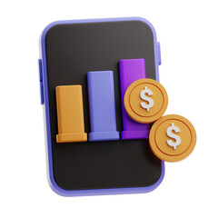 Mobile Financial Growth Chart Illustration