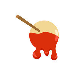 A perfectly rendered illustration of a single, dripping fish ball on a wooden skewer, ready to be enjoyed