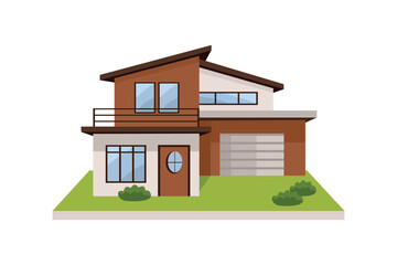 House exterior illustration. 3D house design. Modern House Architecture. 
