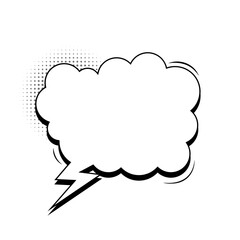 Dynamic comic-style speech bubble with a striking lightning bolt tail, ideal for conveying powerful messages and energetic communication in various creative design projects