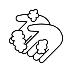 Washing Hands with Soap Preventative Hygiene Design Elements Illustration