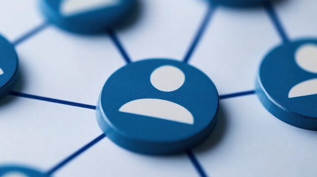 Blue Connect Icons on Network Background Representing Community Links