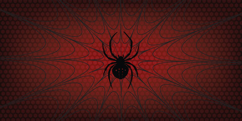 Spider web. Cobweb on Red background. Vector illustration