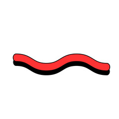 Geometric shape A simple red and black wavy line illustration for diverse design applications