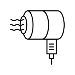 Hair Dryer Icon Blow Dryer Outline Design Elements Illustration
