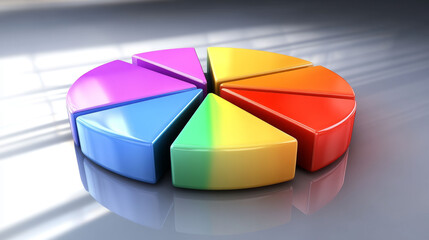 Corporate slide with extruded 3D pie diagram