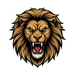Obraz premium Angry Lion Head Mascot Vector – King of Beasts Logo Design