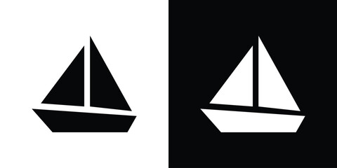 Sailboat icon illustration element design. black glyph icons