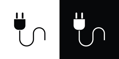 Plug icon illustration element design. black glyph icons