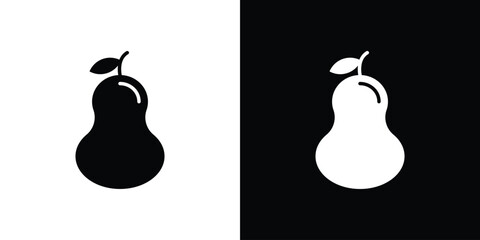 Pear icon illustration element design. black glyph icons
