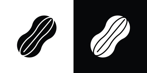 Peanut icon illustration element design. black glyph icons