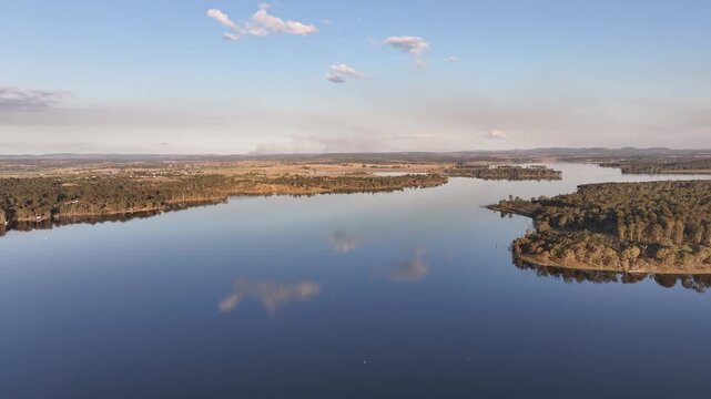Aerial footage of Lake Barambah Queensland Australia