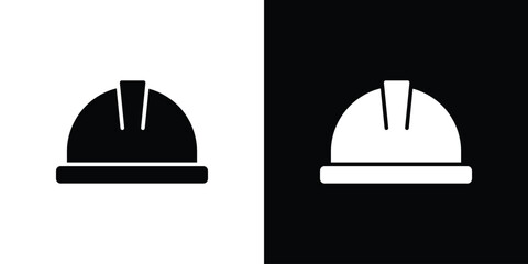 Hard hat icon illustration element design. black glyph icons